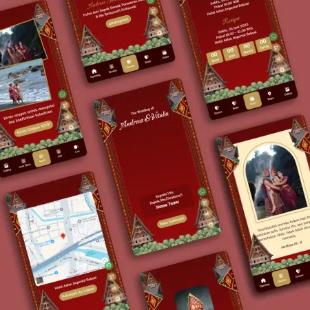 Preview template undangan Batak Merah