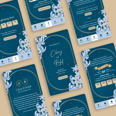 Preview template undangan Blue Casanova